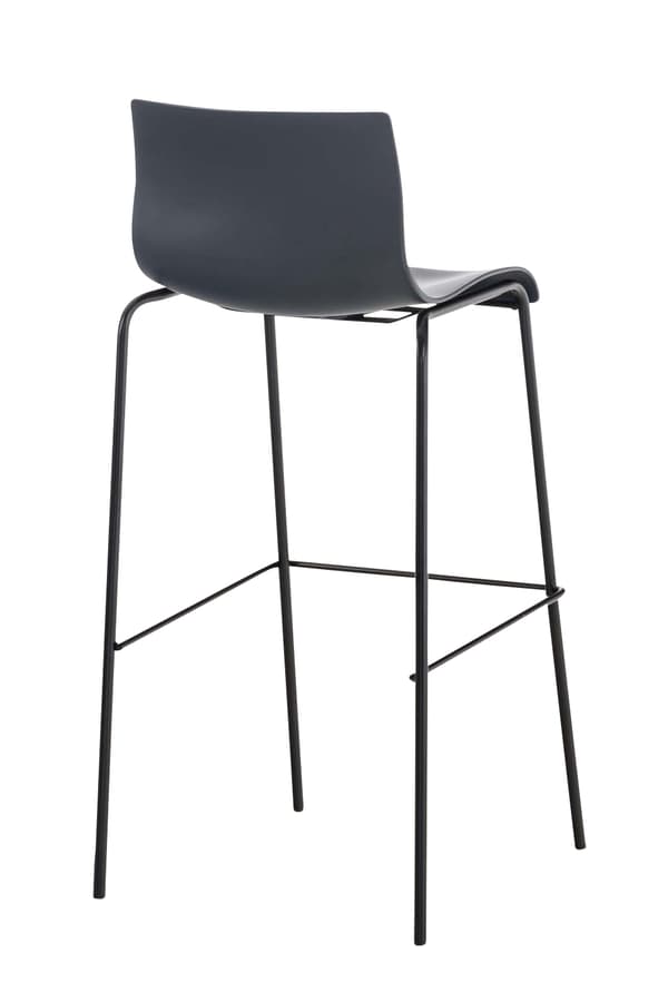 Modern Barstol - Chic Design - Bekväm ergonomisk sätesfärg: Grå | Basfärg: svart