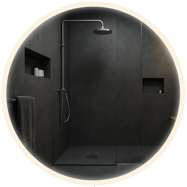 Rund badrumsspegel-Make-up Mirror-Bluetooth-högtalare, LED, anti-condensation, Splash-Proof