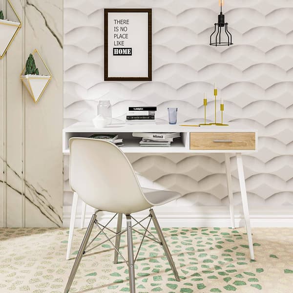 Bureau met lade en open vak | Wit | 50x110x75 cm