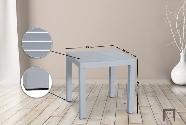 Sidobord - Elegant - Väder -resistent - Material av hög kvalitet Färg: Grå