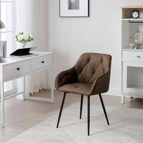 Set med 2 matsalsstolar med armstöd | Mörkbrun | 56x53x83,5 cm
