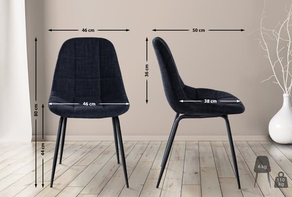 Matsalstol svart - stolar - bekväm sidupplevelse, 100% polyestertyg