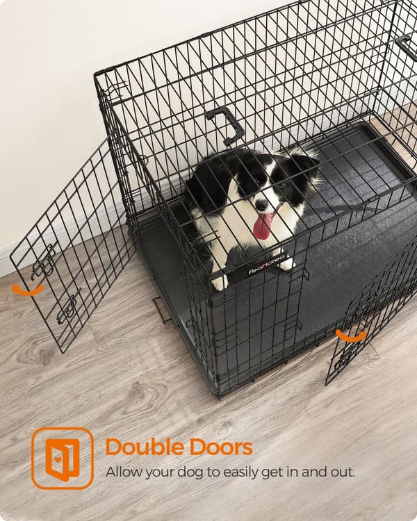 Hundlåda av järntråd - valpfack - tränings kennel - ABS - 106 x 77,5 x 70 cm