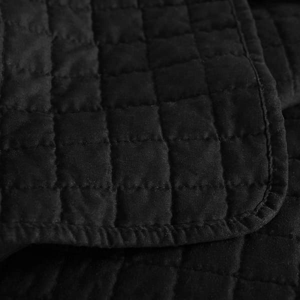 Quiltat överkast Patchwork vändbart | Svart | 220x240 cm