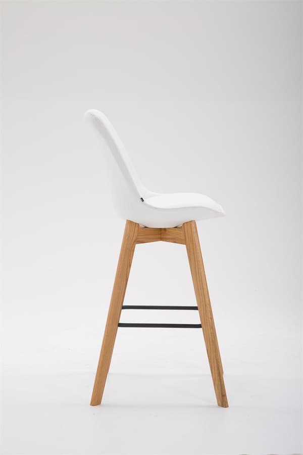 Original Bekväm barstol - Barstol - Modern design med ekchassi | Färg: Vit | Klädfärg: Naturen