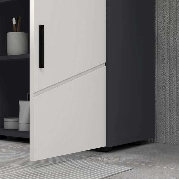 Badrumsskåp med 2 plan för under diskho | Färg: Grå | Mått: 60x30x60 cm