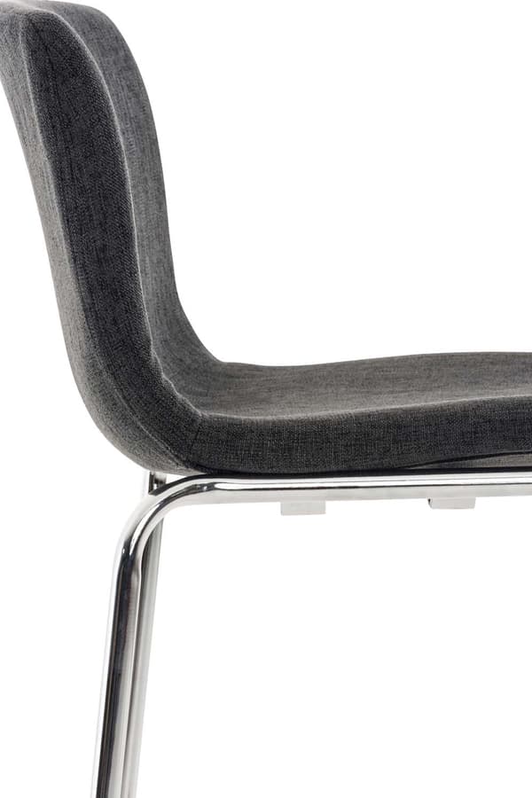 Barstol Modern stil - Pall - Stackbar, ergonomisk komfort | Färg: mörkgrå basfärg: krom
