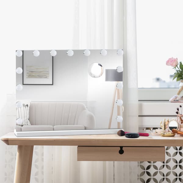 Makeup Mirror - Make -up Mirror - 10 -Fold förstoring och LED -belysning | Färg: Vit