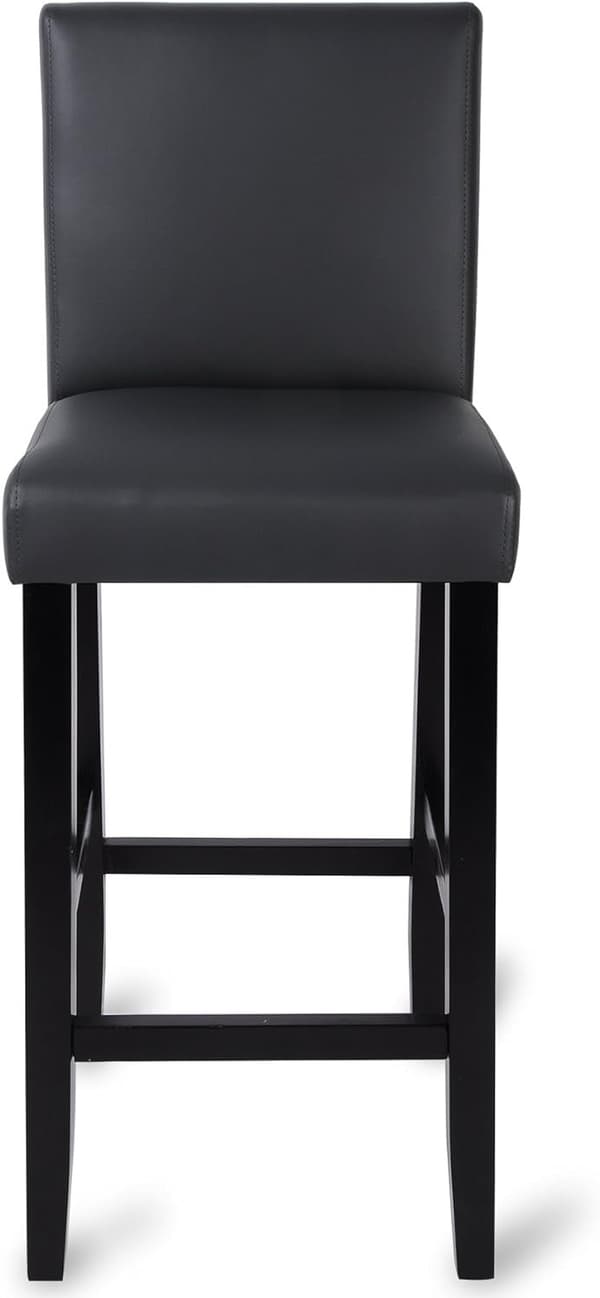 Set med 2 barstolar med ryggstöd, tjockt vadderad | Grå | 41x37,5x110 cm