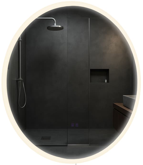 Rund badrumsspegel-Make-up Mirror-Bluetooth-högtalare, LED, anti-condensation, Splash-Proof