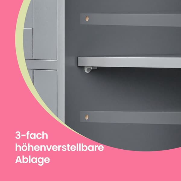 Smalt badrumsskåp MDF 30x55x82 cm grå