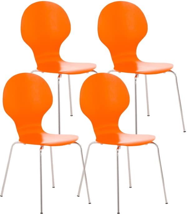 4x Ergonomic Stacking Chair - Besökstol - Space -Saving Design | Färg: Grönt