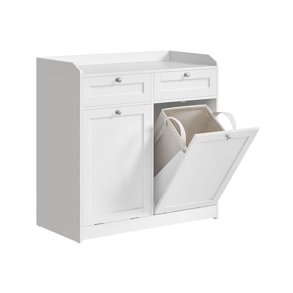 Badrumsskåp med tvättkorgar - förvaringsskåp - MDF - polyester - 40 x 78,9 x 80,2 cm