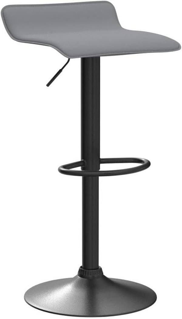 Justerbar barstol av konstläder | Grå | 38,5x39x62-84 cm