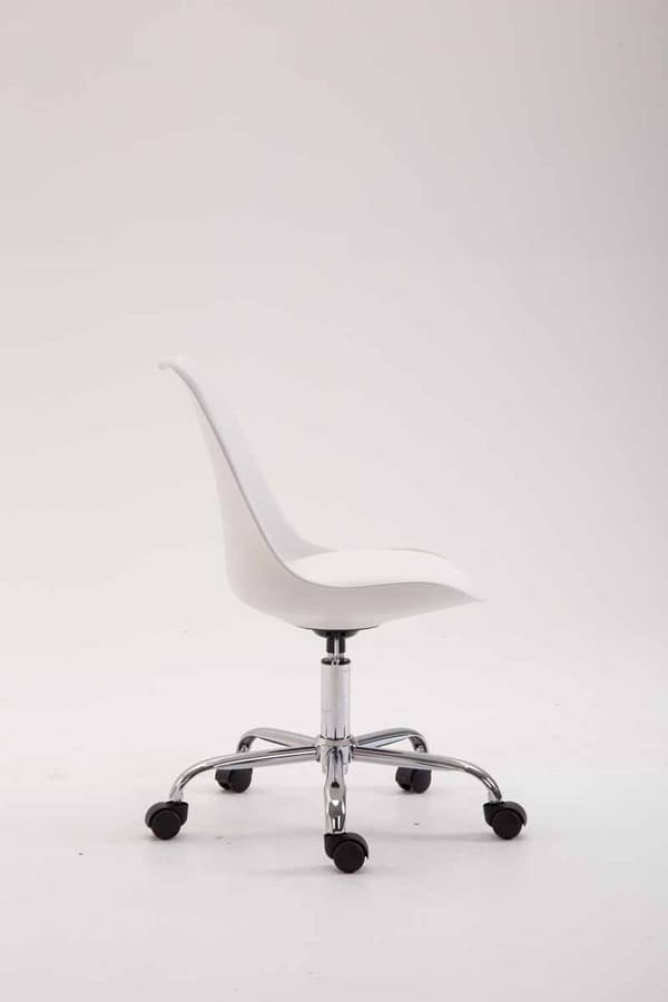 Kontorstol Artificial Leather - Ergonomisk sitthöjd - Modern plastdesign | Färg: Vit