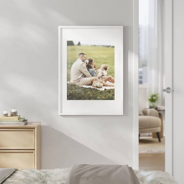 Fotoram i trä med passepartout A3 | Vit | 29,7x42 cm