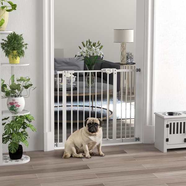 Justerbar Pet Gate för dörr och trappor | Färg: Vit