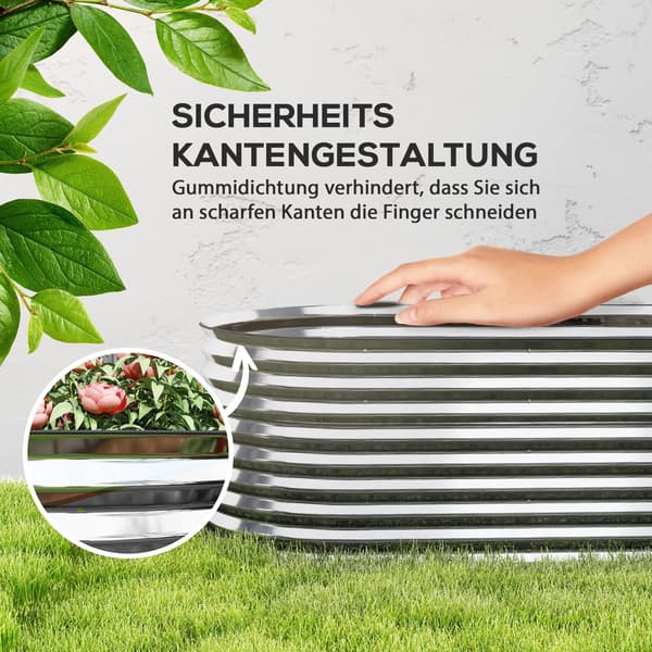 Metal Planter - Upphöjd plantering | Färg: Grå | Dimensions: 160x80x56 cm