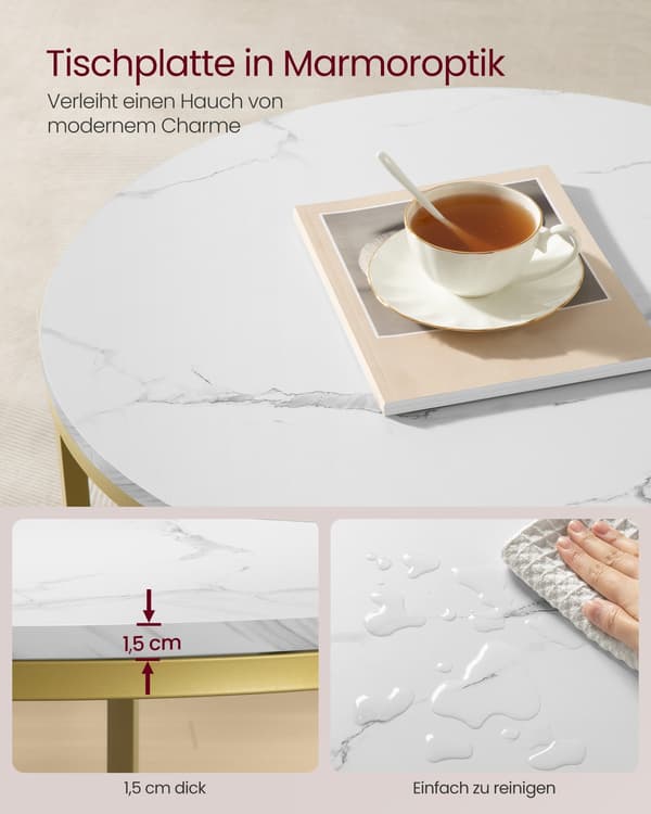 Soffbord med 2 plan - glasskiva - vit - elegant design - 65 x 46 cm