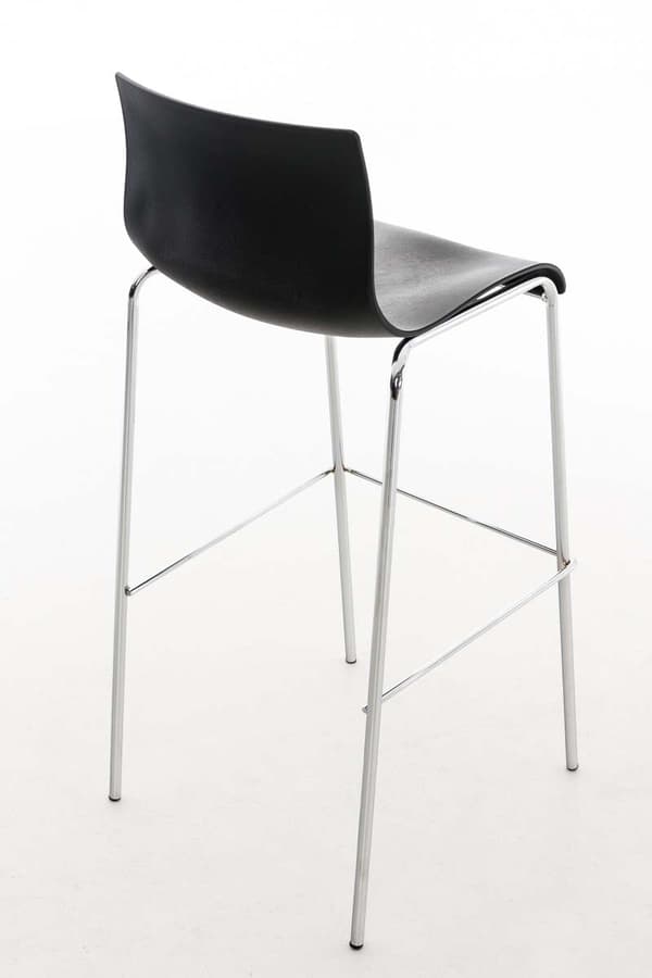 Modern Barstol - Chic Design - Bekväm ergonomisk sätesfärg: Svart | Basfärg: krom