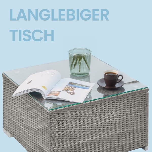 Trädgårdsmöbelset för balkong/terrass - PE polyrattan - soffa 173 cm - inklusive dynor
