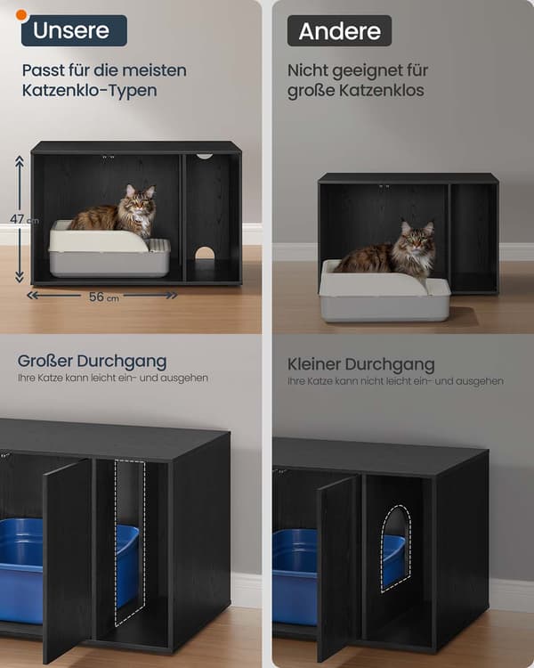 Kattlåda - Kattskåp - Döljer kattlåda - Push-to-open - För stora katter