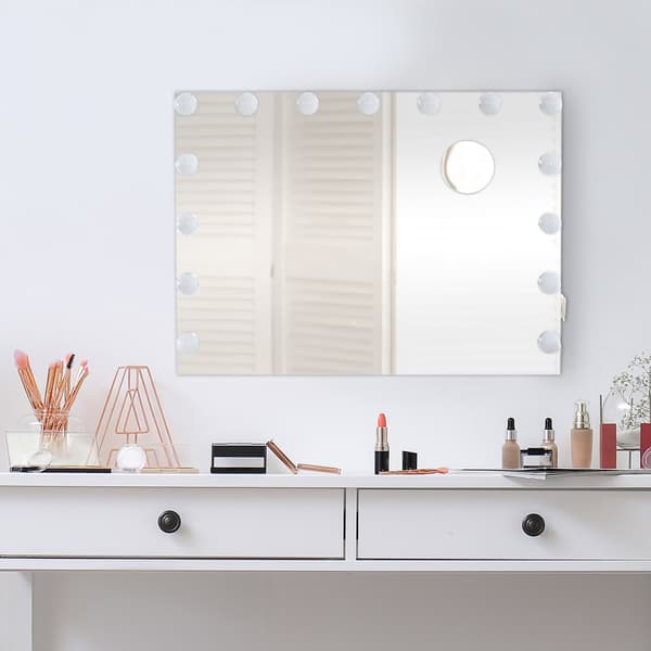 Makeup Mirror - Make -up Mirror - 10 -Fold förstoring och LED -belysning | Färg: Vit