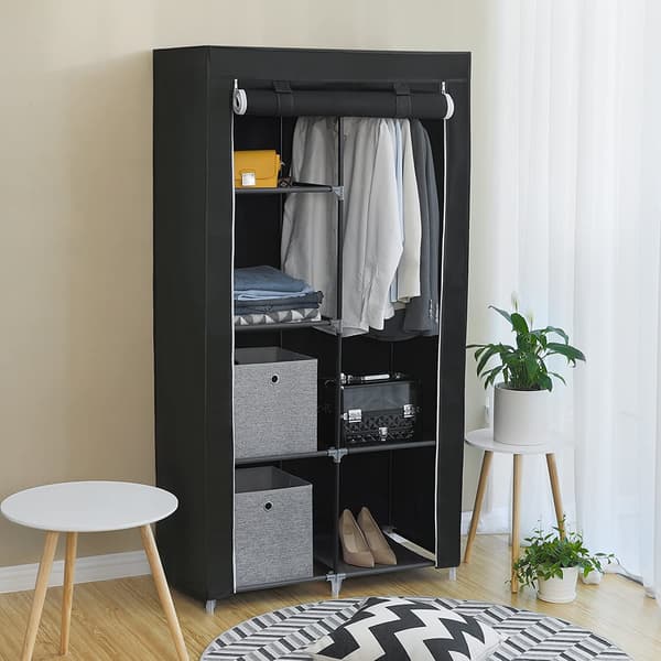 Vikbar garderob XL - svart