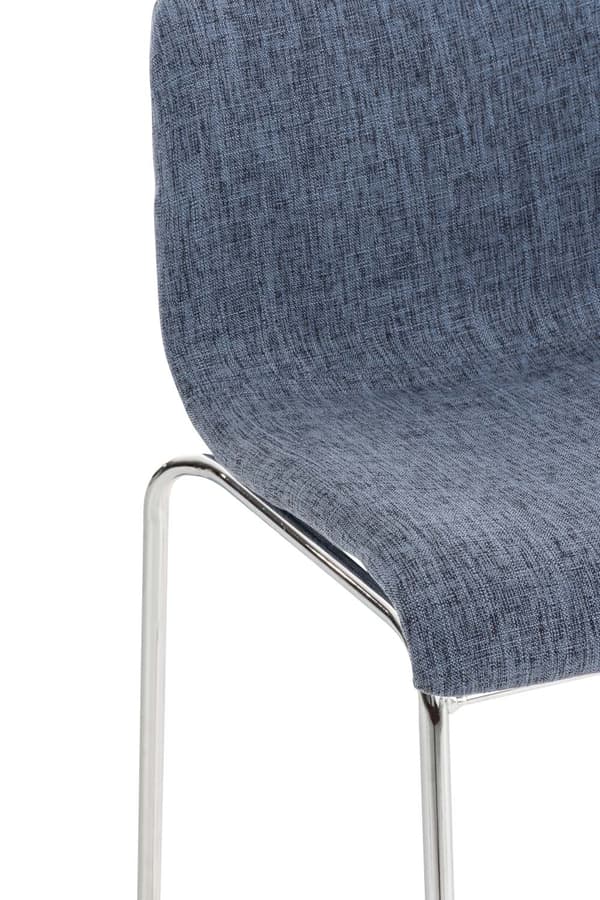 Barstol Modern stil - Pall - Stackbar, ergonomisk komfort | Färg: blå | Basfärg: krom