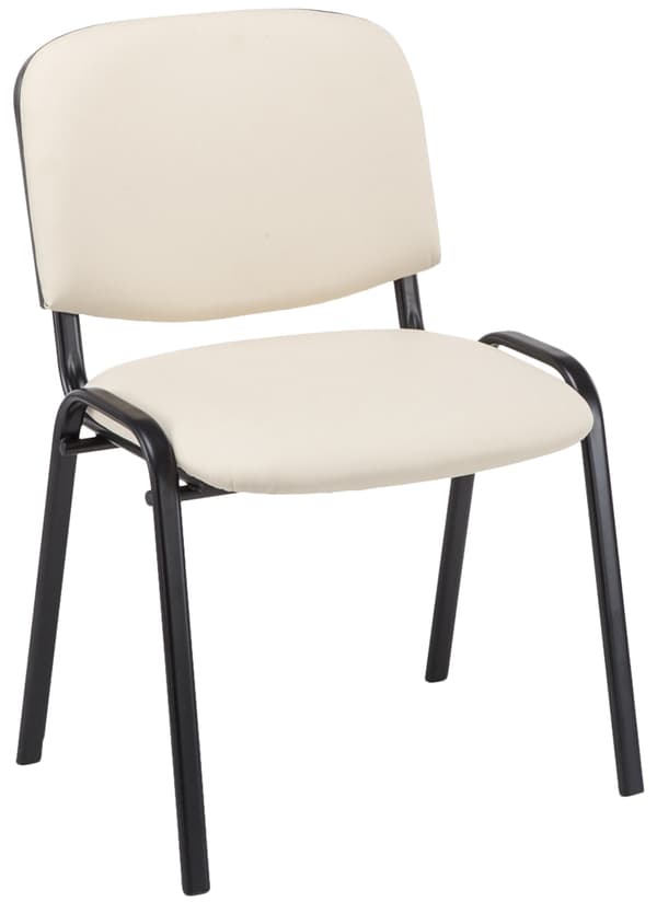 Stackstol Artificial Leather - Mötesstol - Bekväm sittkomfort, stapelbar | Färg: grädde