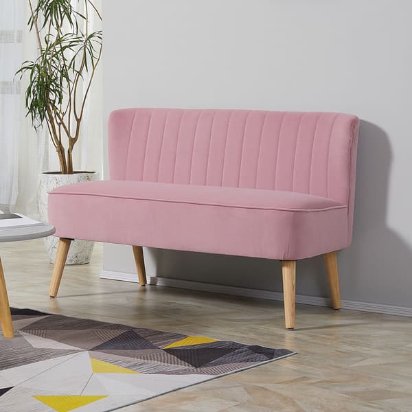 2-sits tygsoffa - Rosa | Färg: Rosa | Mått: 117x56,5x77 cm