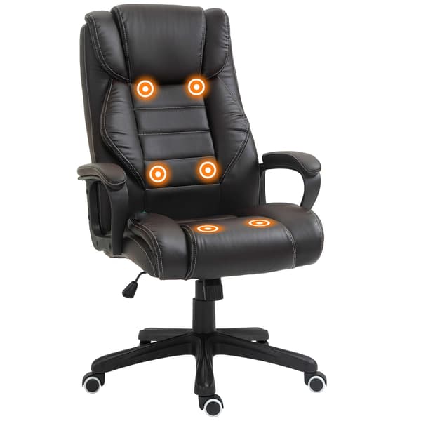 Executive stol med massagefunktion - Brun | Färg: Brun | Mått: 64x74x112-120 cm