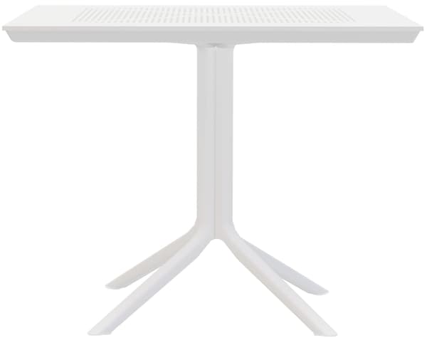 Garden Table White 80x80 cm - Balkon Table - Hållbart UV -resistant material