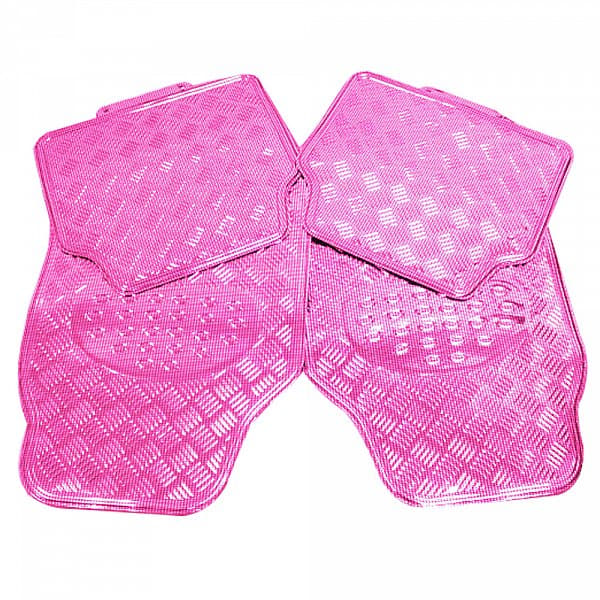 Universal bilmattor 4-delad aluminiumlook | Rosa