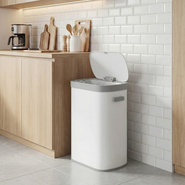 Avfallskärl med sensor 50 L soft close lock | Vit | 27,1x42,5x58,7 cm