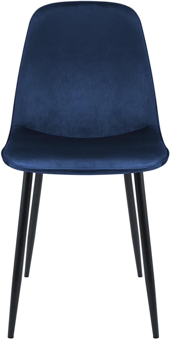Mörkblå sammet matsalstol - Kökstol - Hög sittplatskomfort, robust ram