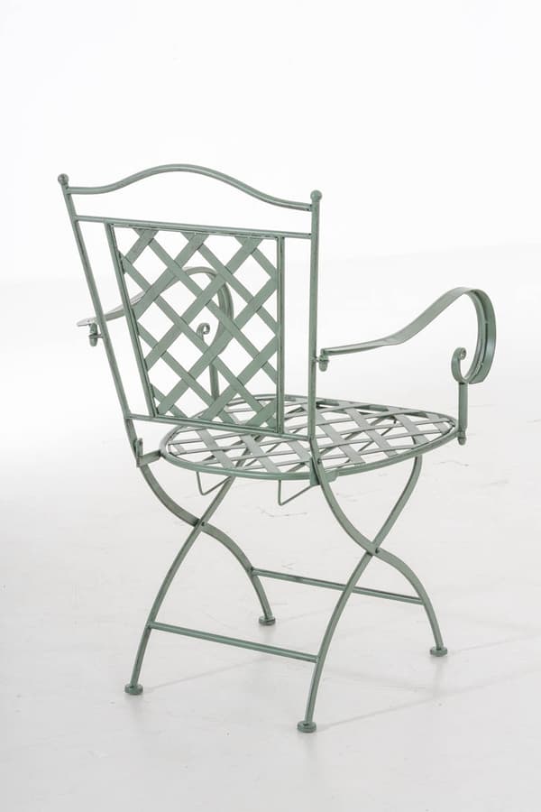 Nostalgisk terrassstol - trädgårdsstol - handgjorda järn, stabil design