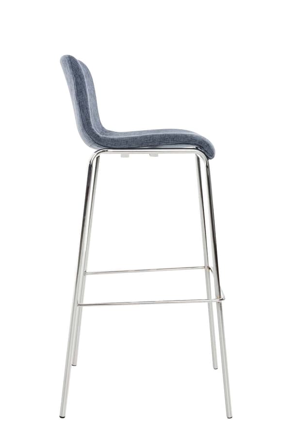 Barstol Modern stil - Pall - Stackbar, ergonomisk komfort | Färg: blå | Basfärg: krom