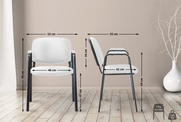 Konferensstol Artificial Leather - Stack Chair - Space -sparing och bekväm | Färg: Vit