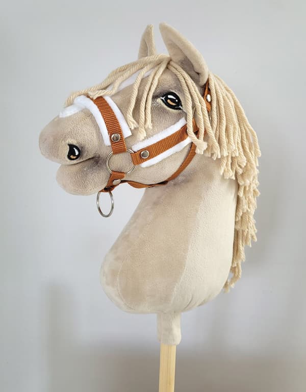 Halsters som är avsedd för Hobby Horse - Nylon Halster - Extra komfort genom vitt pälsfoder