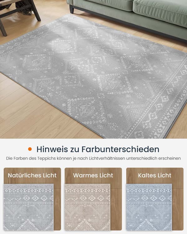 Boho matta - Mjuk och fluffig - 160 x 230 cm - Grå