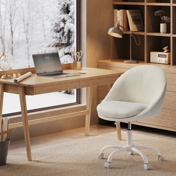 Sammets snurrstol - Cappuccino beige-molnvit - 360° - 60 x 60 x 80-90 cm