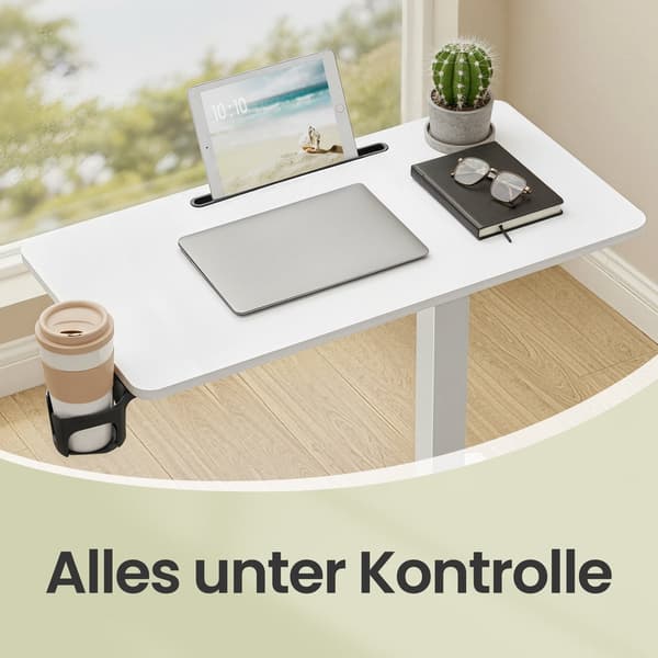 Ställbart ståbord med hjul | Vit | 80x45x65-102 cm