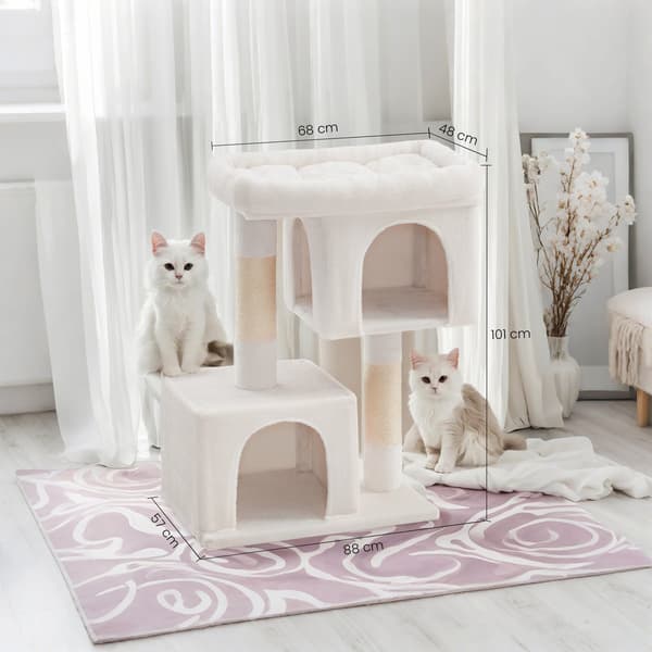 Kattskrapstolpe - Katttorn - Stor plattform - Slitstark sisal - 68 x 48 x 101 cm