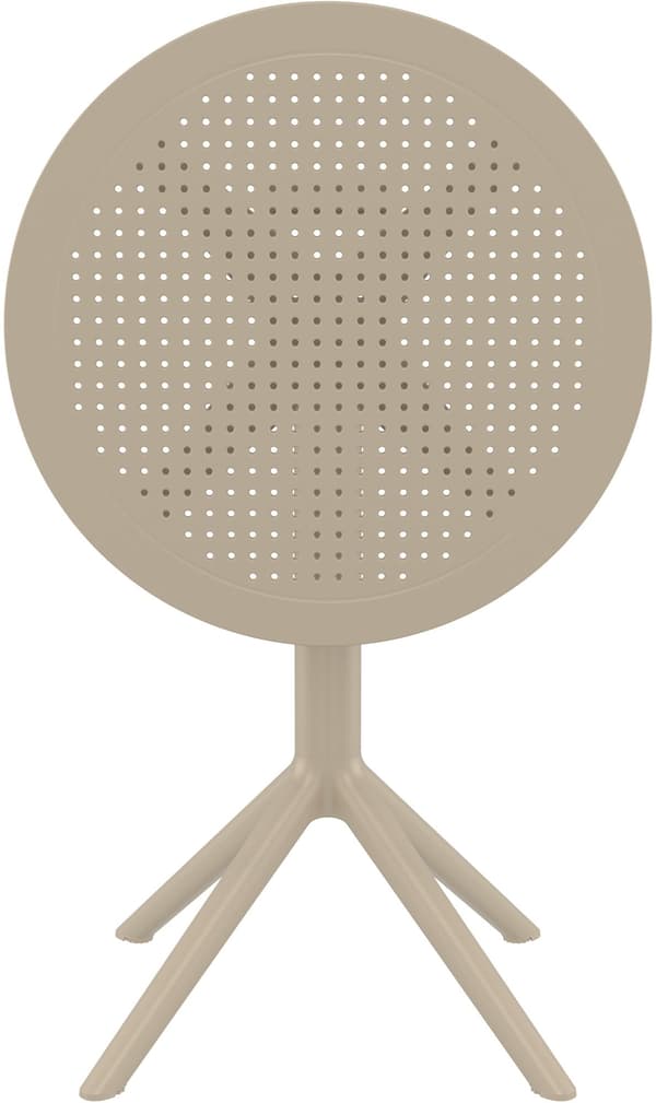 Rund vikbord taupe - vikbar bord - uv -resistent och väder -resistent