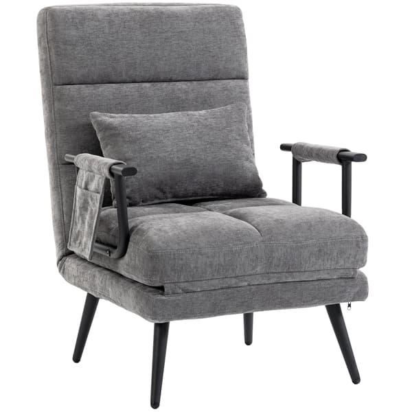 Sovfåtölj 3-i-1 med sovfunktion | Färg: Grå | Mått: 67x73x96 cm