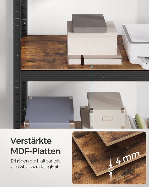 2-vånings hyllenhet - kraftig - 50x100x180 cm - grå