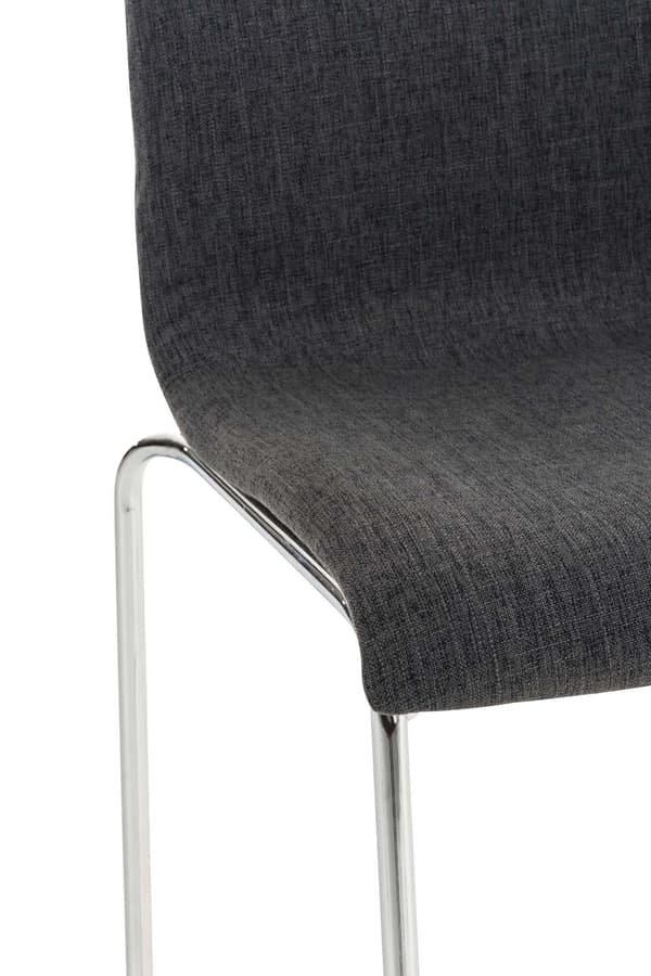 Barstol Modern stil - Pall - Stackbar, ergonomisk komfort | Färg: mörkgrå basfärg: krom