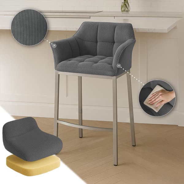 Modern Barstol-Designpall-Bekväm och robust-klädsel-Metall Four-Bent Frame
