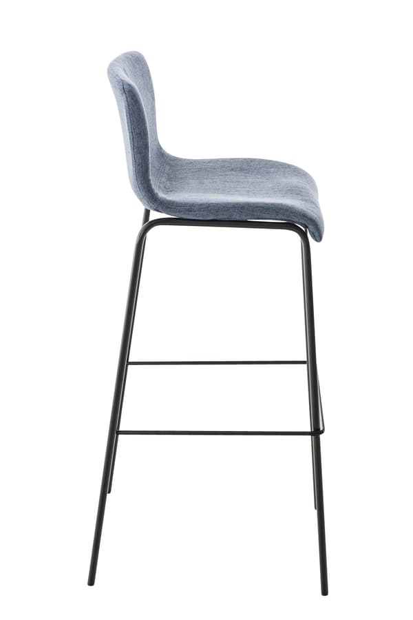 Barstol Modern stil - Pall - Stackbar, ergonomisk komfort | Färg: blå | Basfärg: svart